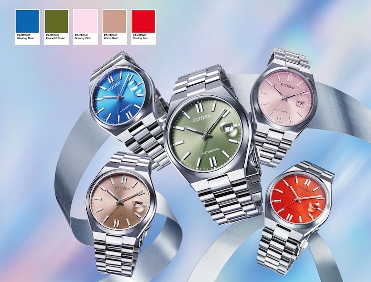 Pre-owned Citizen X Pantone Le 1999pcs Blazing Red Automatic Sapphire Watch Nj0158-89w