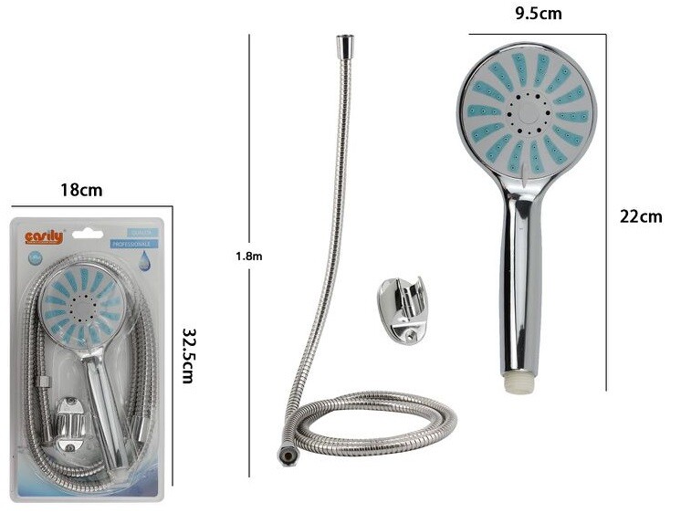 Kit Bagno Doccetta Doccino Soffione Doccia Con Laccio 1,8m e Staffa 69340 dfh