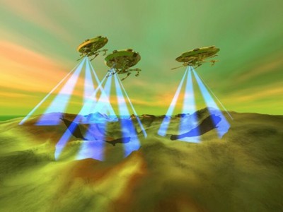 Außerirdische - UFOs Untertassen Poster-Tapete (360x255cm) #59436