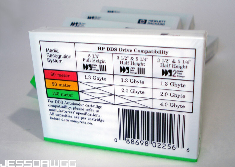 new 5 pack HP 120 meter DDS-2 Data Cartridge Hewlett Packard 4gbytes tapes
