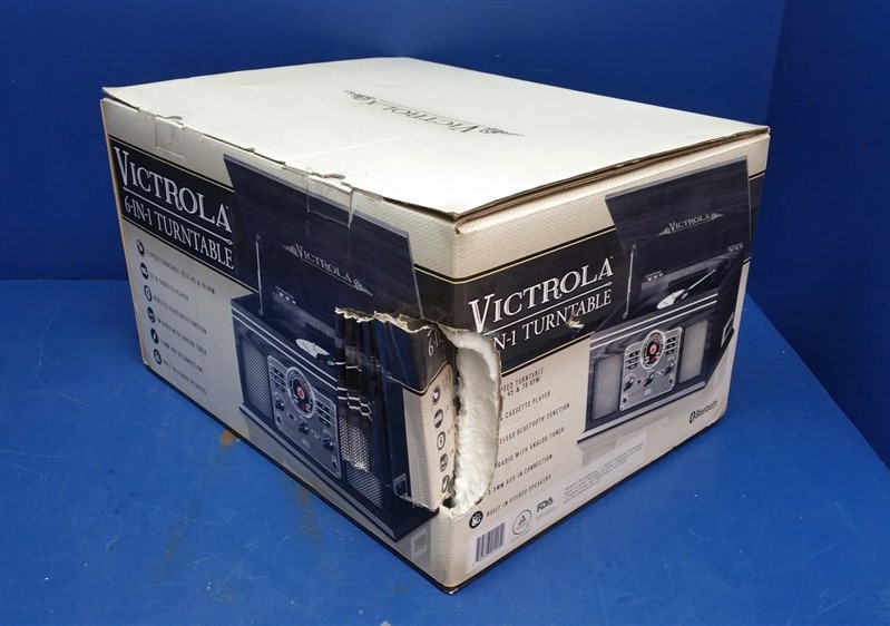 Victrola Nostalgic Classic 6-in-1 Bluetooth Turntable Entertainment Center Grey