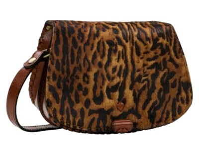 Patricia Nash Finch Leather Haircalf Crossbody Bag Purse-Tiger-NWT-Orig. $169