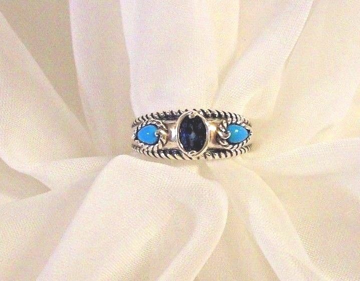CAROLYN POLLACK POSSIBILITIES RING SIZE 9 WITH TURQUOISE/BLUE TOPAZ