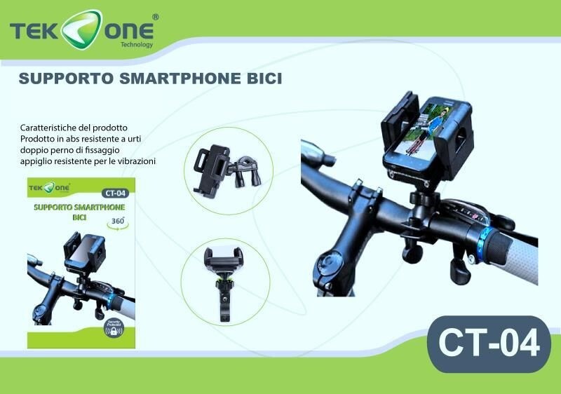 Supporto Bicicletta Universale TeKone Ct-04 Da Manubrio Bici Smartphone hsb