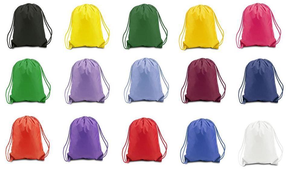 S 8881 Drawstring Backpack Cinch Sack School Tote Bag Sport 