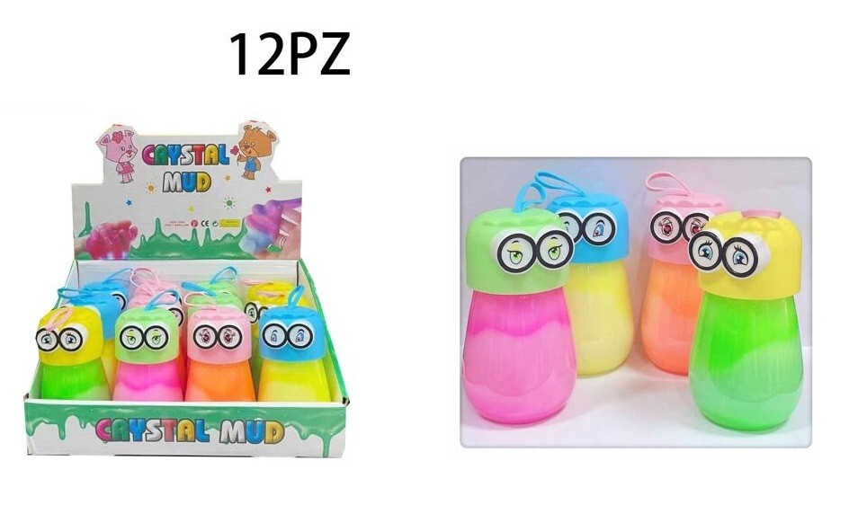 Set 12 Pezzi Crystal Mud Slime Gelatina Puffy Colorata Gioco Bambini cir