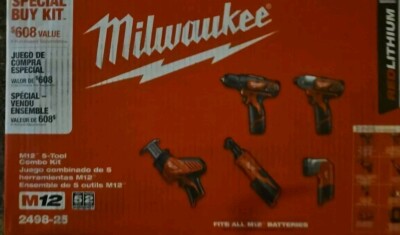 Milwaukee M12 5-Piece Cordless Combo Kit - Red (  2498-25 )