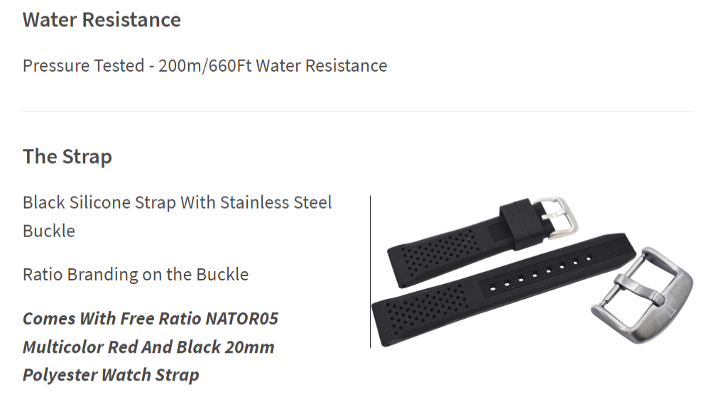 RATIO RATIO FREEDIVER X AUTOMATIC DIVER'S BLACK DIAL CASE 40MM RTX001 MEN'S WATCH 200M