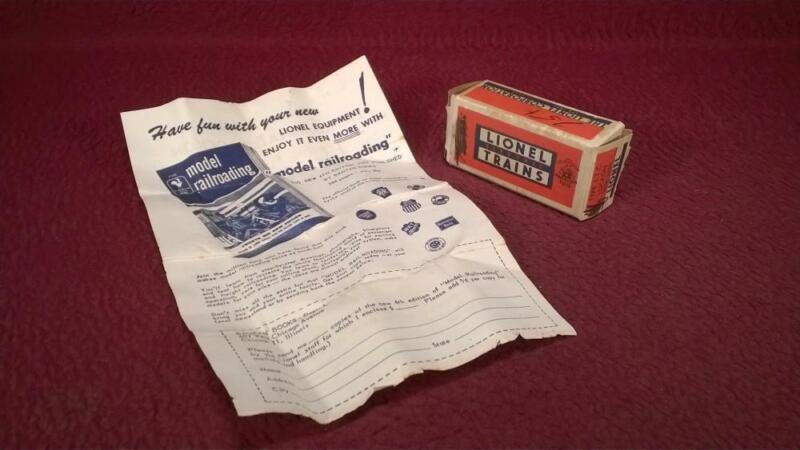 LIONEL POST WAR ORIG BOX & INSTRUCTIONS FOR TYPE LTC LOCKON WITH LIGHT