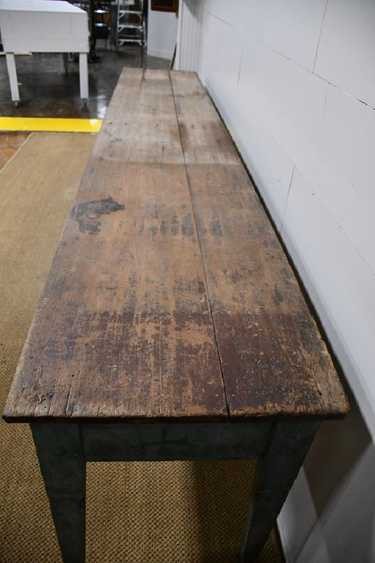 c.1900 Monumental 12 Foot Farm Table Original Paint