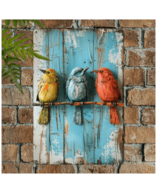 1 Set Of 3 Pcs Vintage Style Iron Wall Decor Birds Metal Home Wall Art Hangings