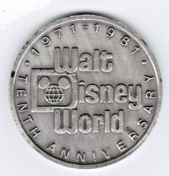 Vintage Walt Disney World Tencennial 10th Anniversary Cast Member Coin Medallion