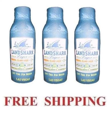 LANDSHARK LAS VEGAS 3 ZIP UP BEER BOTTLE KOOZIE COOLIE COOZIE COOLERS HUGGIE NEW