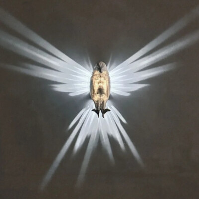 Eagle Owl Wall Lamp 3D Printed Sconce Light Unique Bird Shape Fixture Ambiance