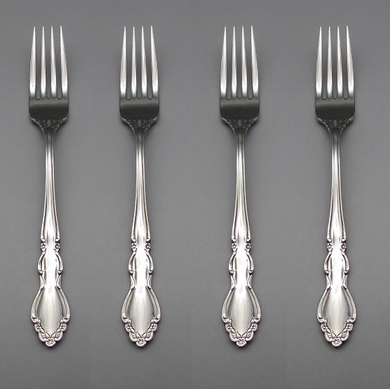 Oneida Stainless Dover (Glossy) Dinner Forks Set of Four * USA Made