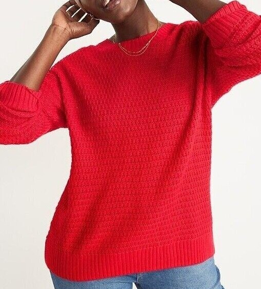 

СТАРЫЙ ТЕМНО-СИНИЙ ЖЕНСКИЙ КРАСНЫЙ СВИТЕР ТУНИКА ИЗ СМЕШАННОГО ХЛОПКА С ТЕКСТУРНОЙ СТРУКТУРОЙ XXL 2X 3X 4X PLUS