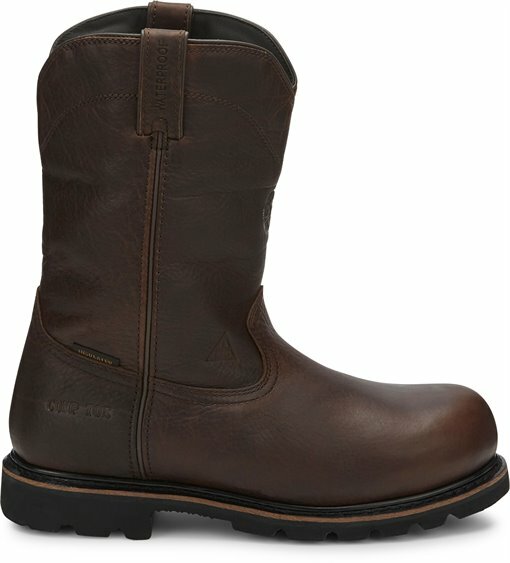 Pre-owned Justin Boots Wk4711 Miner Comp Toe Brown Composite Waterproof Insulated Safety