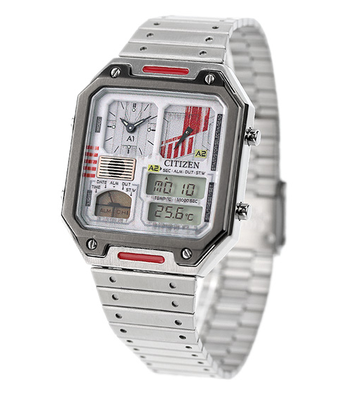 Pre-owned Citizen Jg2131-51h Rebel Pilot Star Wars Analog Digital White Dial Watch