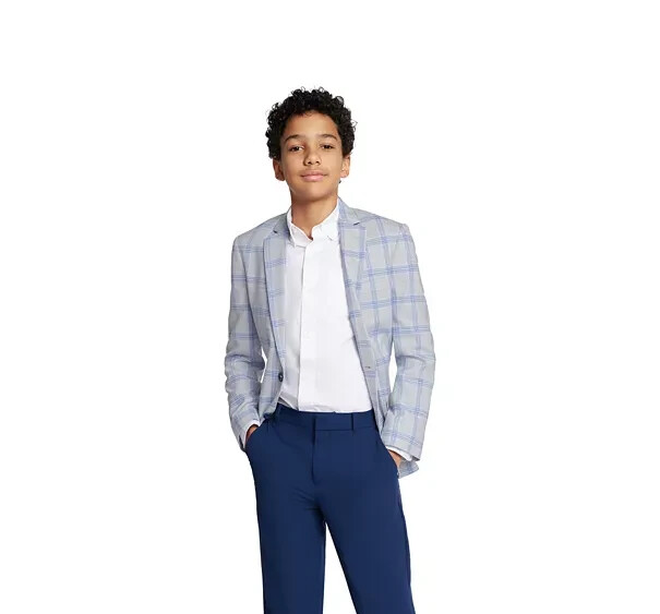 Tommy Hilfiger Modern-Fit Stretch Windowpane Sport Coat Big Boys 16 Multi L/S - Picture 1 of 19
