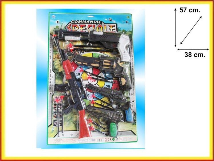Commando Speciale 4 Pistole + Fucile Gioco Giocattolo Bambini sar