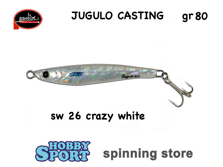 MOLIX JUGULO CASTING 80 GR  COLORE SW26 CRAZY WHITE  SPINNING MARE