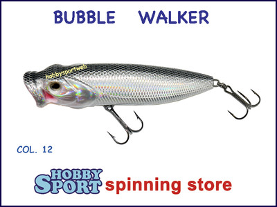 POPPER BUBBLE POP WALKER  Col. 12 SILVER - 53 gr 15 cm  ARTIFICIALE SALTWATER