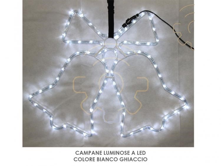 Campane Con Led Bianchi 60x40cm Luci Di Natale Decorazione Esterni dfh