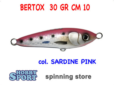 BERTOX 30 GR COLORE PINK SARDINE ARTIFICIALE PER LO SPINNING AL TONNO
