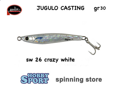MOLIX JUGULO CASTING 30 GR  COL SW 26 CRAZY WHITE  ORIGINALE SPINNING MARE