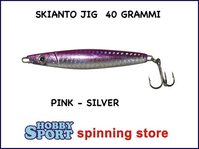 METAL JIG SKIANTO CASTING  GR 40 GR PINK BASE SILVER   SPINNING MARE