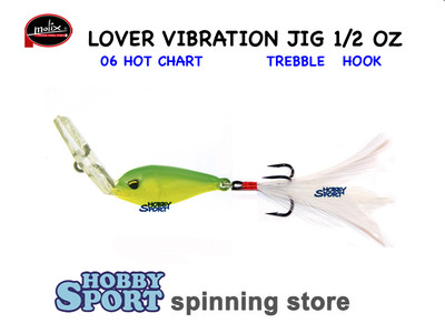 MOLIX LOVER VIBRATION JIG 1/2 OZ TREBBLE HOOK COLOR 06 HOT CHART