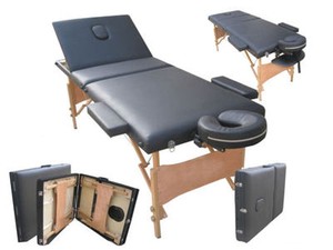 3 Way Black Adjustable Portable Folding Therapy Beauty Massage Bed