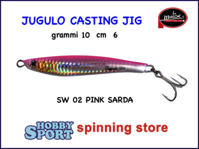 MOLIX JUGULO CASTING 10 GR COL SW 02 PINK SARDA ORIGINALE SPINNING MARE LAGO