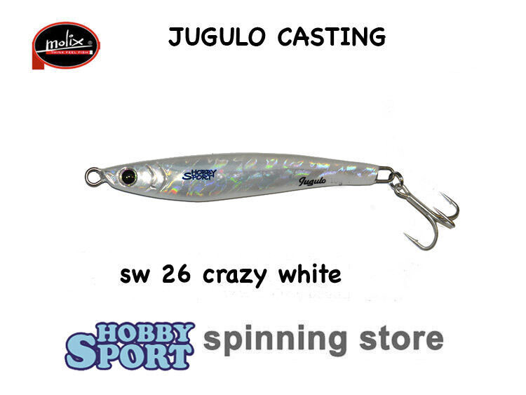 MOLIX  JUGULO CASTING 5 GR COLORE SW 26 CRAZY WHITE SPINNING MARE LAGO FIUME