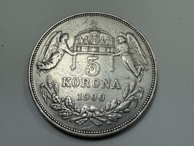 alte 5 KRONEN 900 SILBER MÜNZE ÖSTERREICH UNGARN KuK von 1900 Franz Joseph 23,8g