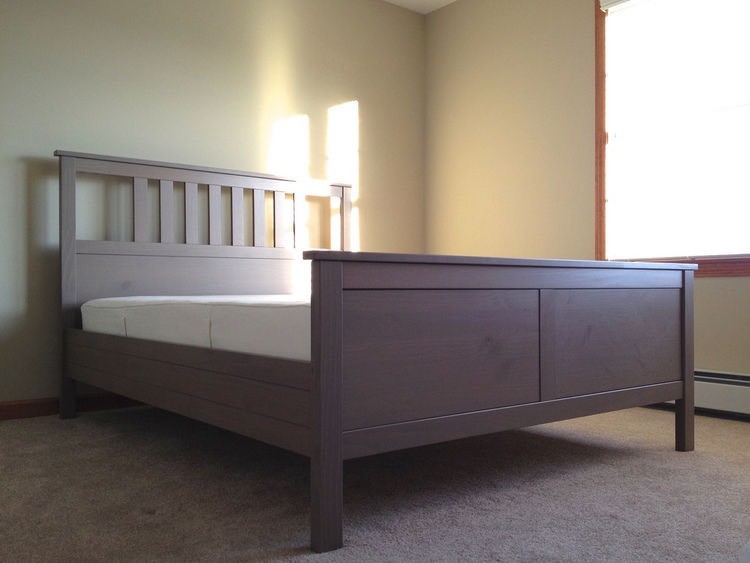 Ikea Hemnes King Size Bed Frame (grey wash colour) with wooden slats