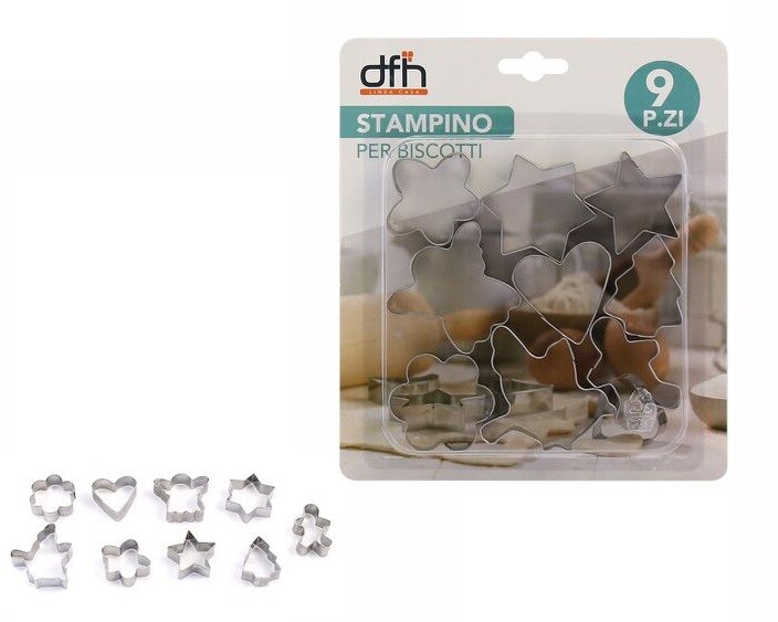 Formine Per Biscotti 9 Pezzi Coppapasta Stampi Dolci Taglia Pasta Stampini dfh
