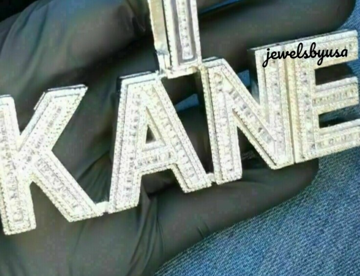 Pre-owned Nsg Men's 2.5ct Baguette Cubic Zirconia Custom Letter Name Charm Pendant 925 In White