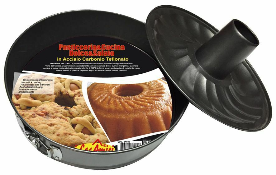 Teglia Tortiera Antiaderente Tonda Torte Forno Stampo Ciambelle 28cm dfh