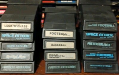 ATARI GAME LOT MASTERS OF THE UNIVERSE TRON SPACE ATTACK KOOL-AID MAN FOOTBALL
