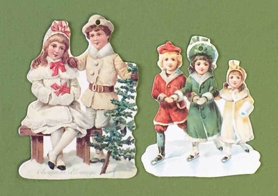 Victorian Children Winter Tags Old Print Factory