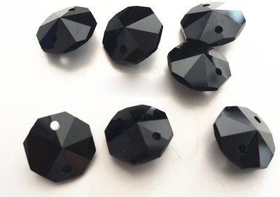 50 PCS 14MM black Crystal Octagonal beads Decoration Crystal chandelier parts