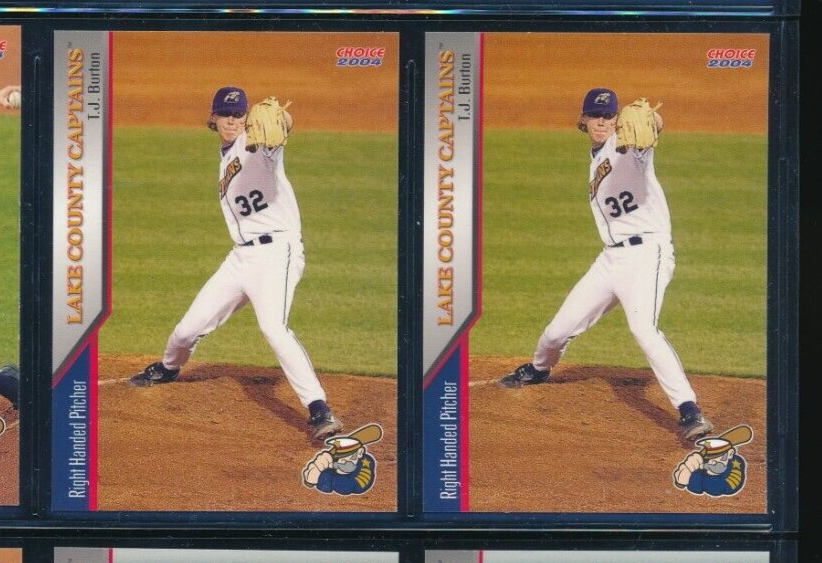 Lot (2) 2004 Choice #17 T.J. Burton Lake County Captains (GD47