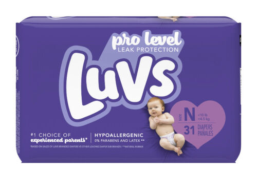 Luvs Pro level Leak Protection Newborn diapers 31ct