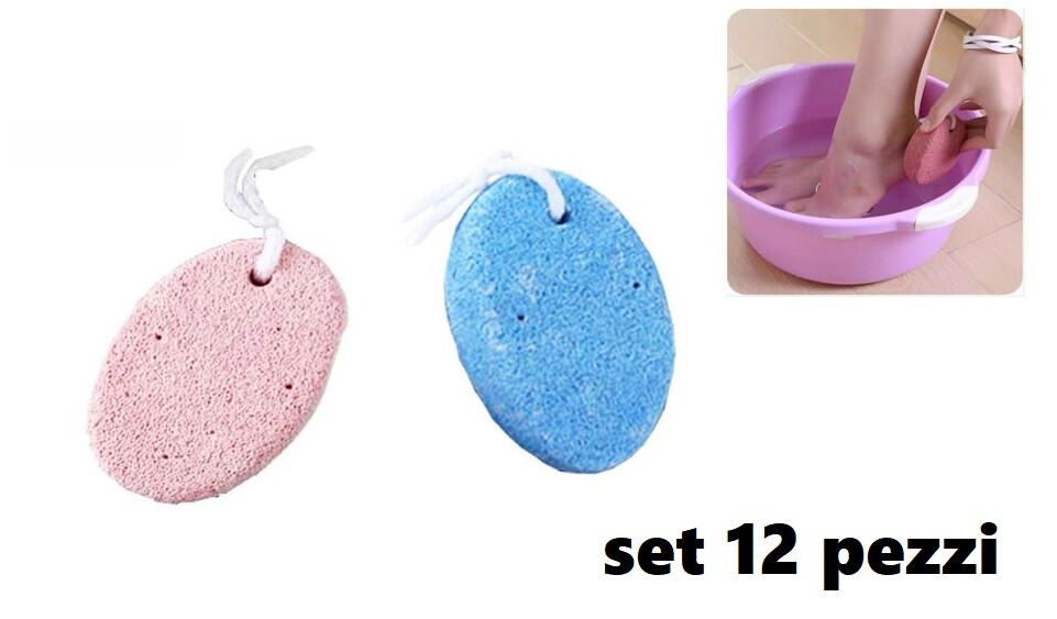 Set 12 Pezzi Pietra Pomice Colorata Naturale Cura Piedi Calli Chiropodia cir