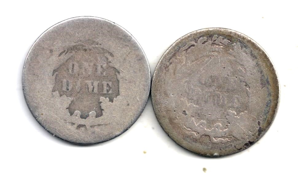 1886 P S Year Set ( PS ) Seated Liberty Dimes 90% Silver