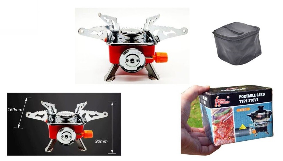 Fornello A Gas K-202 Portatile Gas Butano Campeggio Cucina Fornellino cir