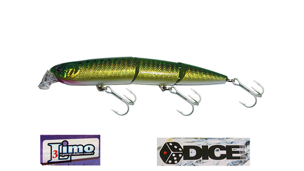 LIMO 3 DICE COL.GREEN 17.5 GR FLOAT 125 MM MADE IN JAPAN ARTIFICIAL MARE SPIGOLA