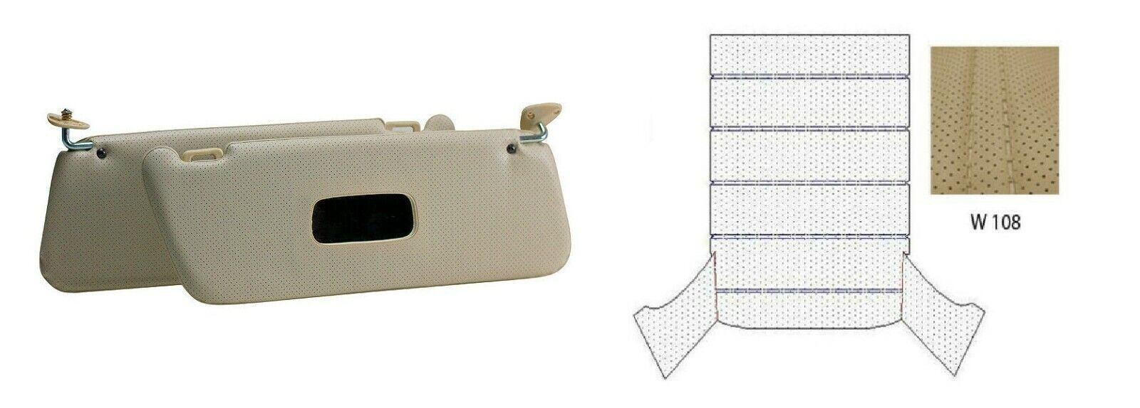 FOR MERCEDES W108 280S Roof Headliner Perforated WITHOUT SUNROOF& SUNVISOR CREAM