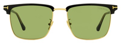 Pre-owned Tom Ford Hudson-02 Sunglasses Tf997h 01n Black/gold 55mm Ft0997 In Green